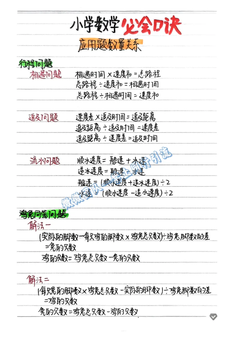 小学数学必会口诀（分享版）_小学全网线上同款资料_26号文件5上6上数学