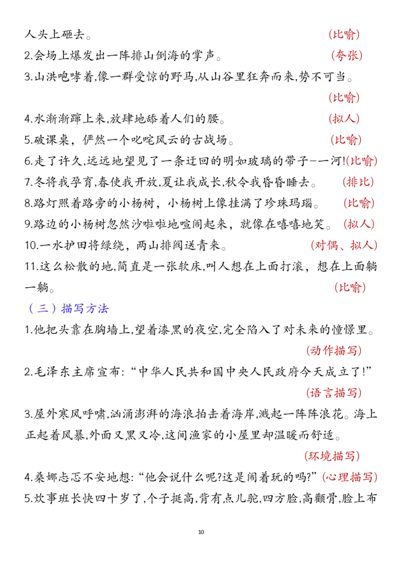 六上期中高频考点2_🍎⭐️期中知识汇总语文25年上册_六上