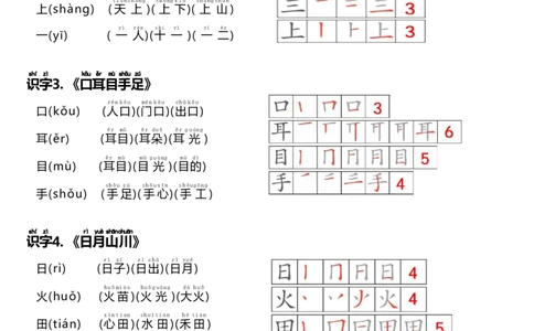 24秋新版一上语文课课贴（生字笔顺、拼音、组词）(2)_一年级上下册资料_一年级上册小红书同款资料_语文