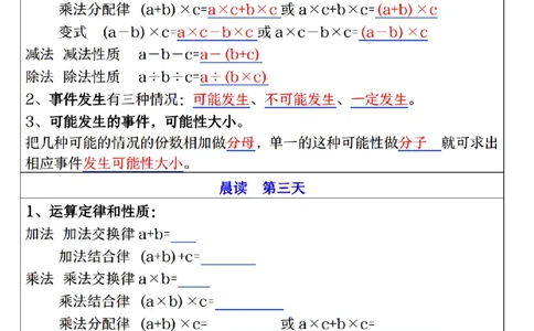 五年级上册数学知识点晨读晚默每日一练_🍎⭐️期中知识汇总人教25年上册