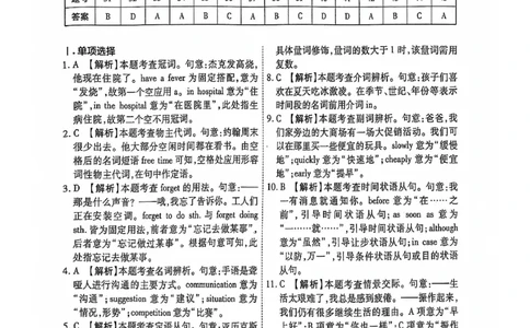 2024全国体育单招考前冲刺卷英语（2套）.答案_006体育资料_英语2011-2025年真题+59套模拟卷_2024（新考纲）全国体育单招全真模拟卷（英语）（47套）