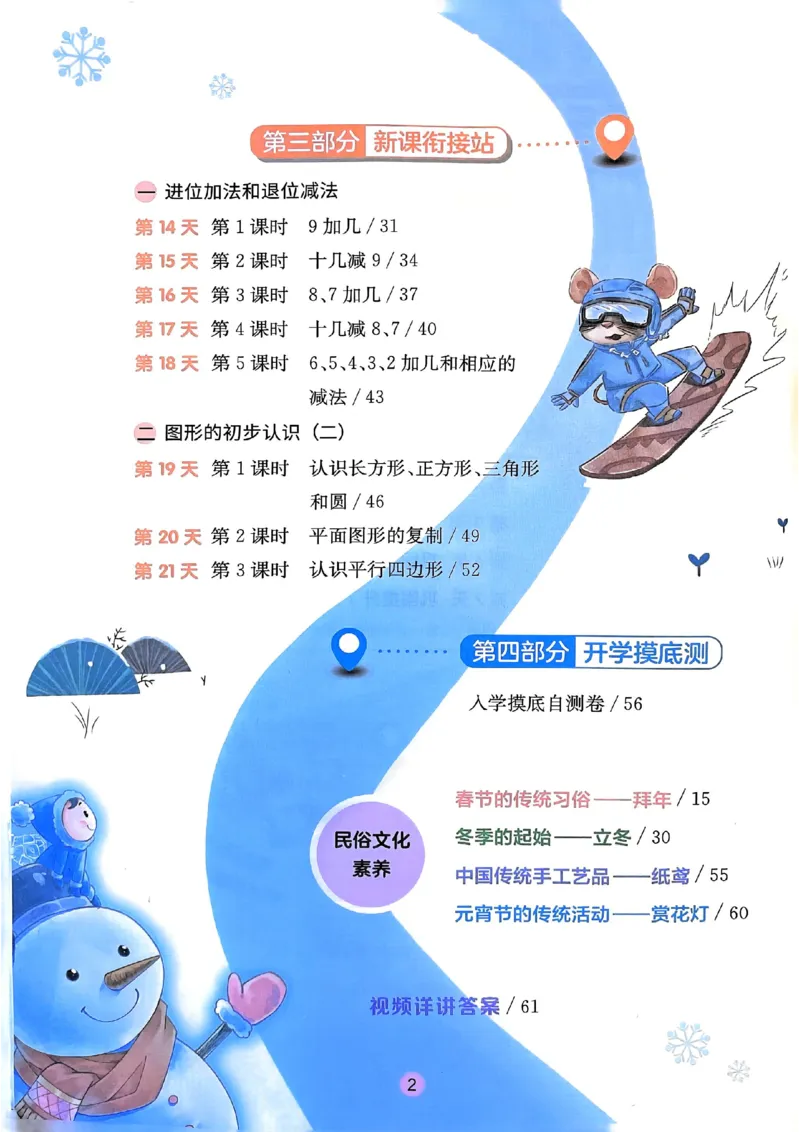 25春实验班寒假衔接苏教数学1上_一年级上下册资料_53黄冈多个品牌系列资料_数学