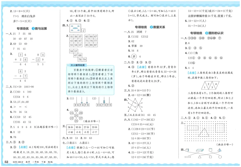 25春一下数学王朝霞培优100分_一年级上下册资料_53黄冈多个品牌系列资料_数学