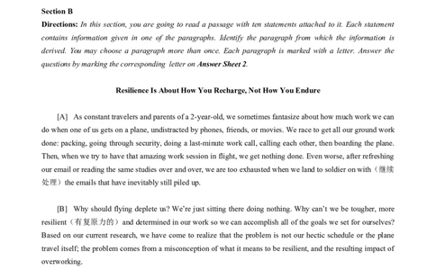 2018年12月六级真题（第3套）_大学英语四级+六级_六级真题_六级真题_1990年-2018年真题资料合集_2018年12月CET6题+解+音频_02、真题Word版