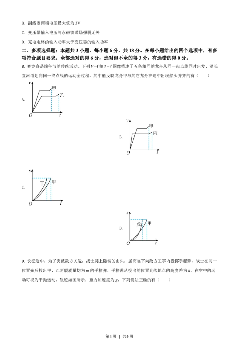 2021年高考物理试卷（广东）（空白卷）_物理历年高考真题_新&middot;PDF版2008-2025&middot;高考物理真题_物理（按试卷类型分类）2008-2025_自主命题卷&middot;物理（2008-2025）