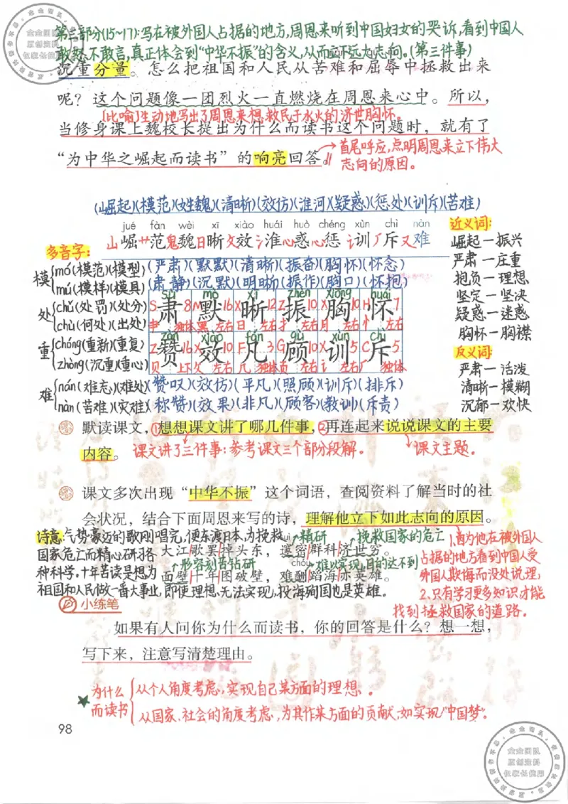 四年级语文上册课堂笔记_小学全网线上同款资料_11号