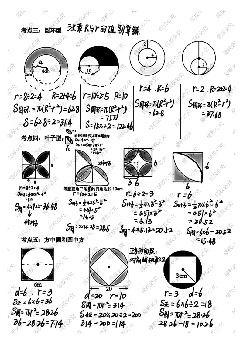 六上册数学重点公式和知识点汇总_小学全网线上同款资料_12号文件6上数学语文
