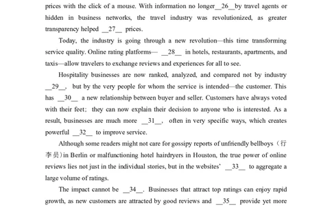 2015年06月六级真题（第3套）_大学英语四级+六级_六级真题_六级真题_1990年-2018年真题资料合集_2015年06月CET6题+解+音频_02、真题Word版