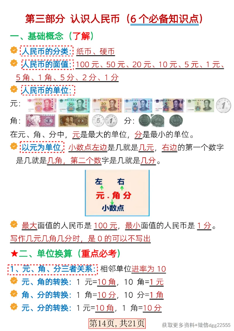 3.19一年级数学下册全册考点知识汇总_一年级上下册资料_小学一年级学习资料-25年更新版_1-04、小学一年级数学下册_1-4-2、练习题、作业、试题、试卷_通用_通用重点必背+专项练习