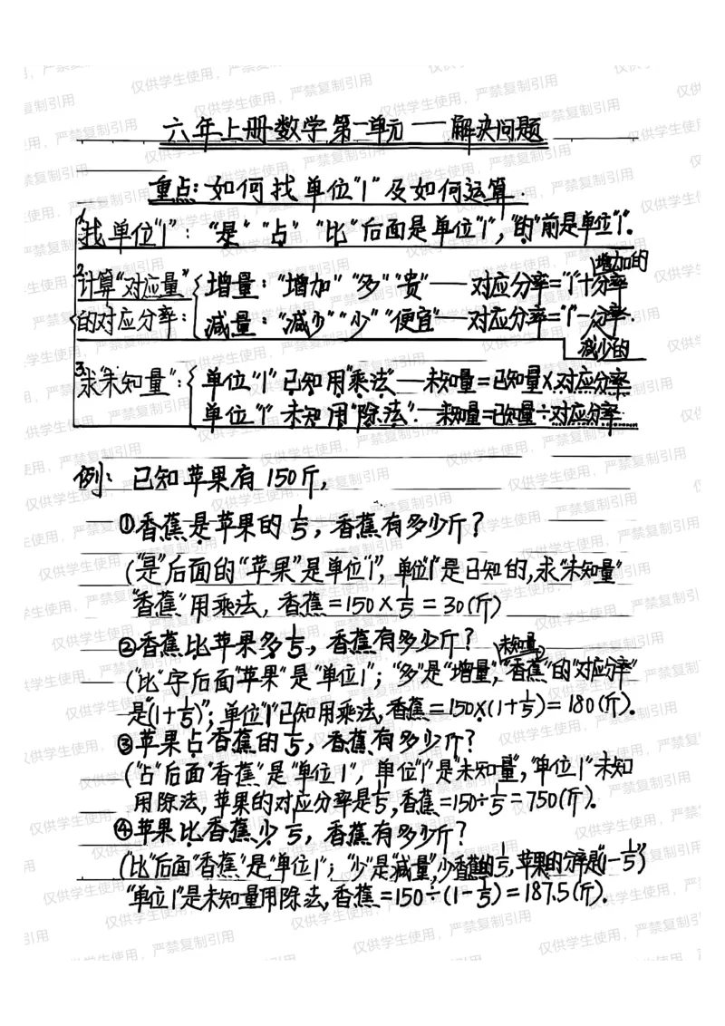 六上册数学单位一专项（分享版）_小学全网线上同款资料
