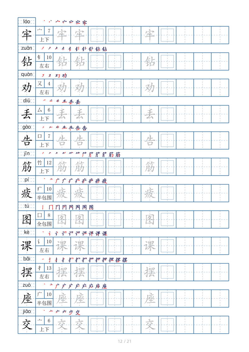 2025二年级下册生字表250个，字帖21页（偏旁部首笔顺拼音）_二年级上下册资料_二年级下册小红书同款资料_二下语文_二下语文