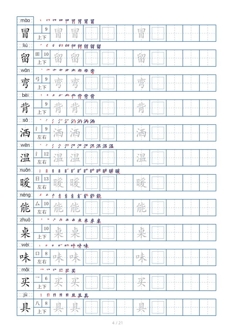 2025二年级下册生字表250个，字帖21页（偏旁部首笔顺拼音）_二年级上下册资料_二年级下册小红书同款资料_二下语文_二下语文