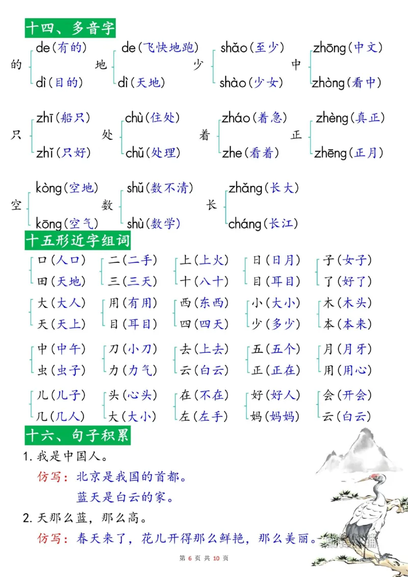 25秋新一上语文高频考点知识梳理（十八个必背知识点）10页_25秋语文1-6年级上册热门资料