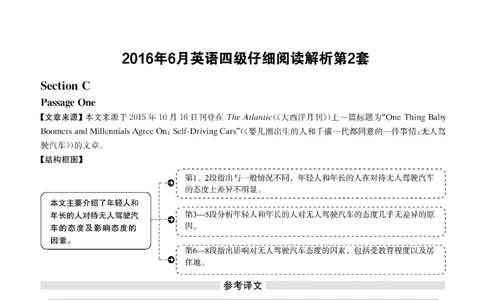 2016年06月四级阅读解析全3套_大学英语四级+六级_四级真题_专项_四级仔细阅读_四级仔细阅读解析