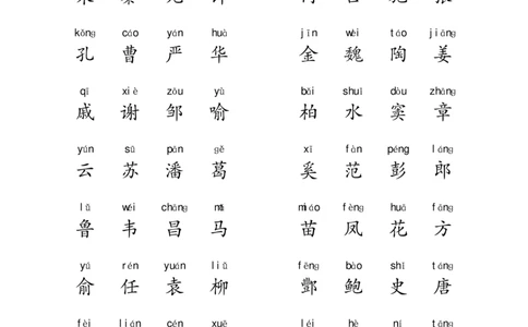 拼音百家姓_拼音专项