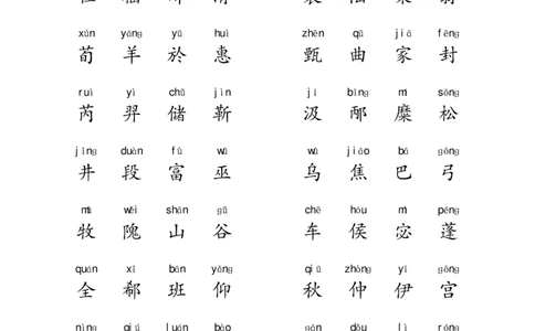 拼音百家姓_拼音专项
