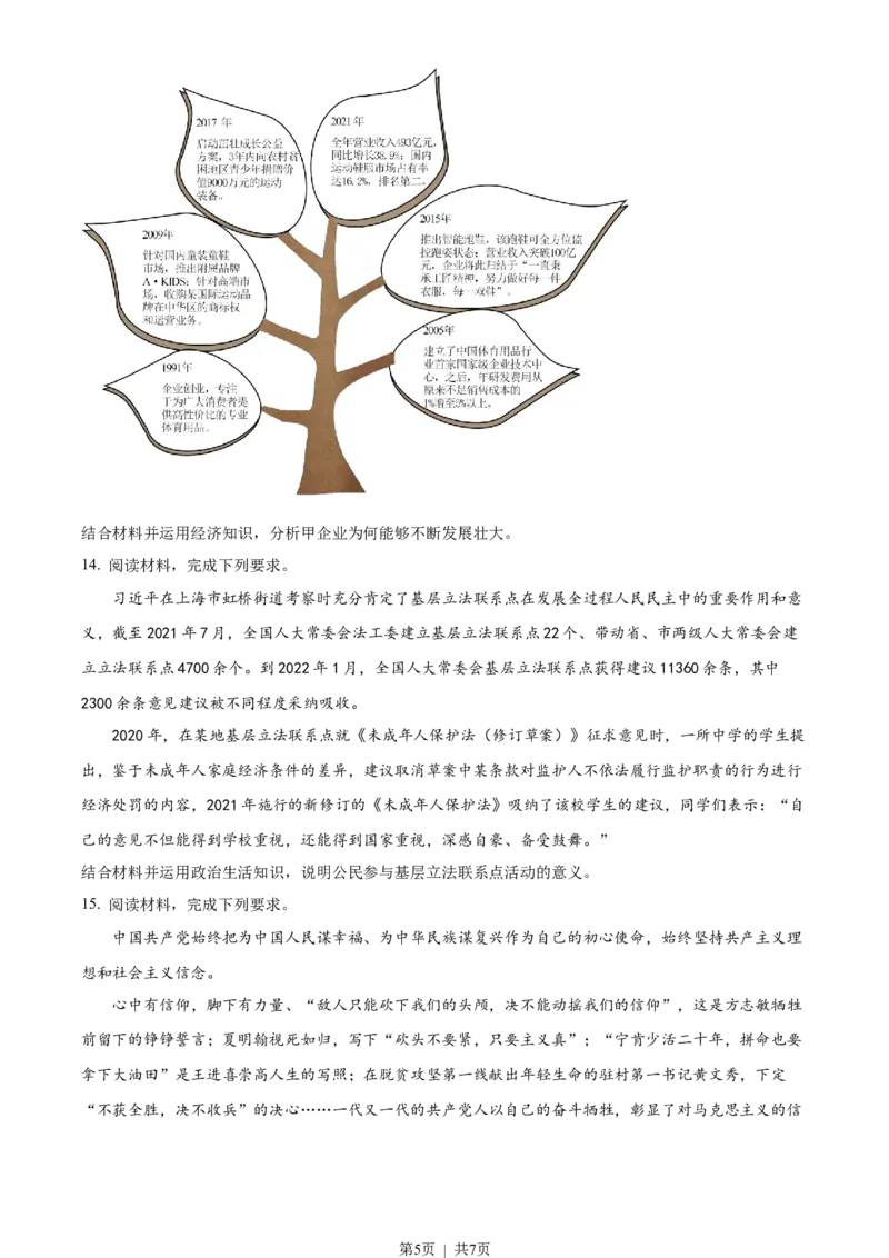 2022年高考政治试卷（全国甲卷）（空白卷）_政治历年高考真题_新&middot;Word版2008-2025&middot;高考政治真题_政治（按省份分类）2008-2025_2008-2025&middot;（云南）政治高考真题