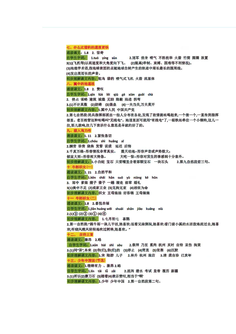 四升五语文课堂笔记_小学全网线上同款资料_k92_语文