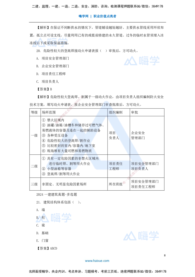 02.2025臧雪志-五年真题解析-2024年真题_2026年一级建造师_2026年一建建筑_2025年一建建筑SVIP_03-习题精析✿实战特训✿模考通关_03-建筑《五年真题解析》臧雪志HX_讲义