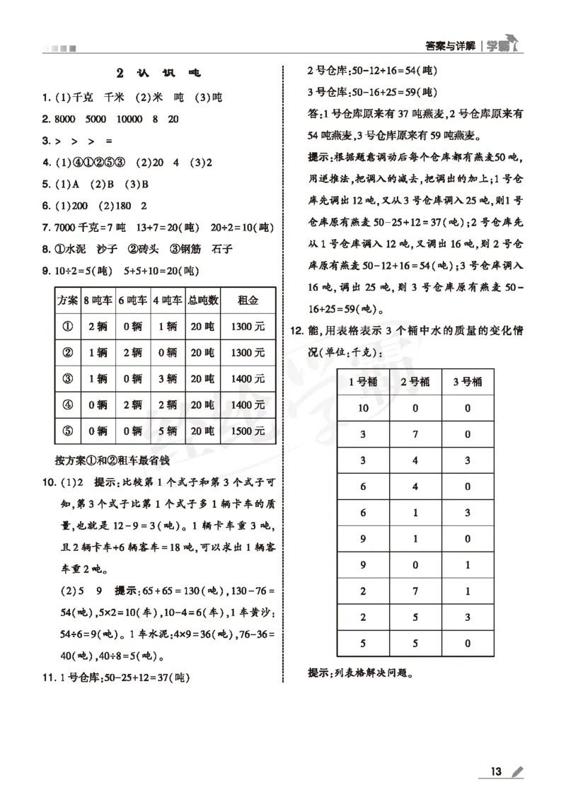 25春5星学霸数学-三下-SJ--答案详解_三年级上下册资料_53黄冈多个品牌系列资料_数学