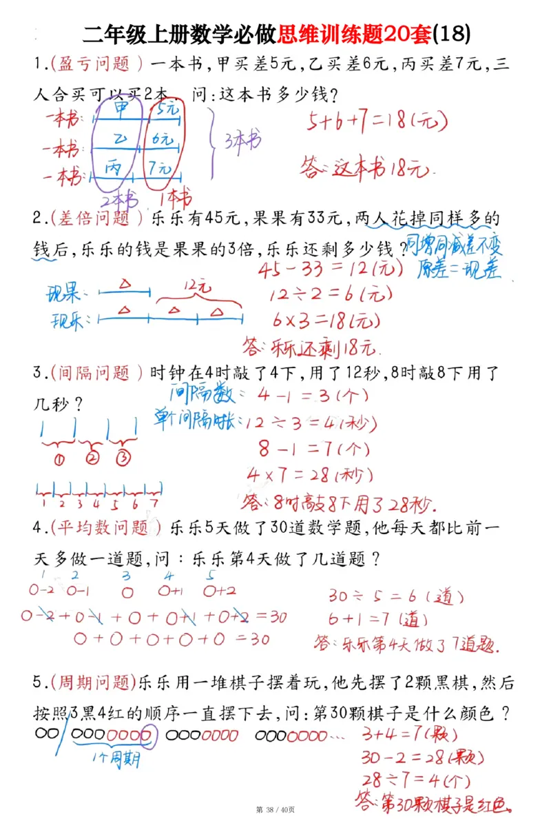 二上数学必做思维训练题20套（含答案40页）_2年级小红书最新热门资料
