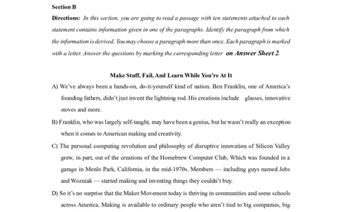 2019年06月四级真题第3套_大学英语四级+六级_四级真题_四级真题_2019年06月CET4题+解+音频_02、真题word版