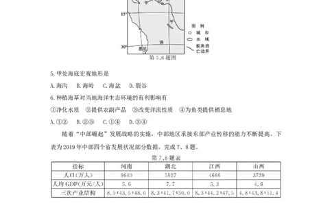 2021年高考地理试卷（浙江）（1月）（空白卷）_地理历年高考真题_新&middot;Word版2008-2025&middot;高考地理真题_地理（按年份分类）2008-2025_2021&middot;地理高考真题