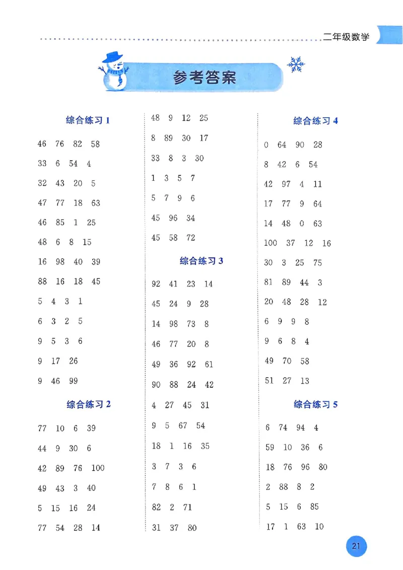 25春黄冈小状元计算打卡人教数学2上_二年级上下册资料_53黄冈多个品牌系列资料_数学