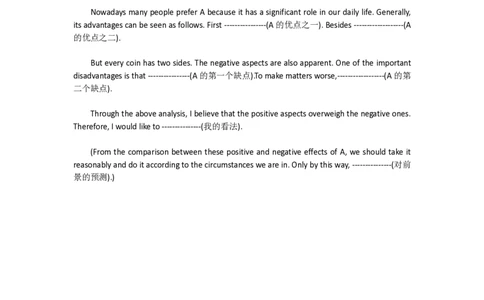 3、说明利弊题型_大学英语四级+六级_四六级作文模板+单词_四级作文模板