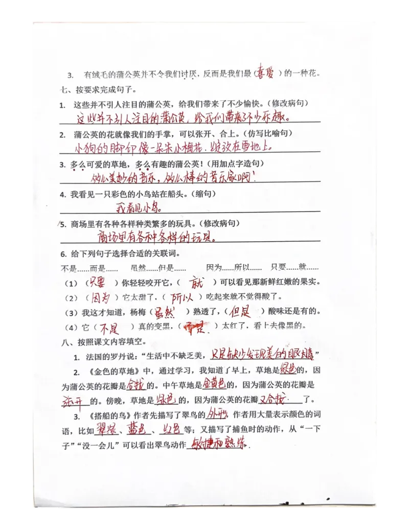期末总复习-每日默写小纸条三上语文_3年级小红书最新热门资料