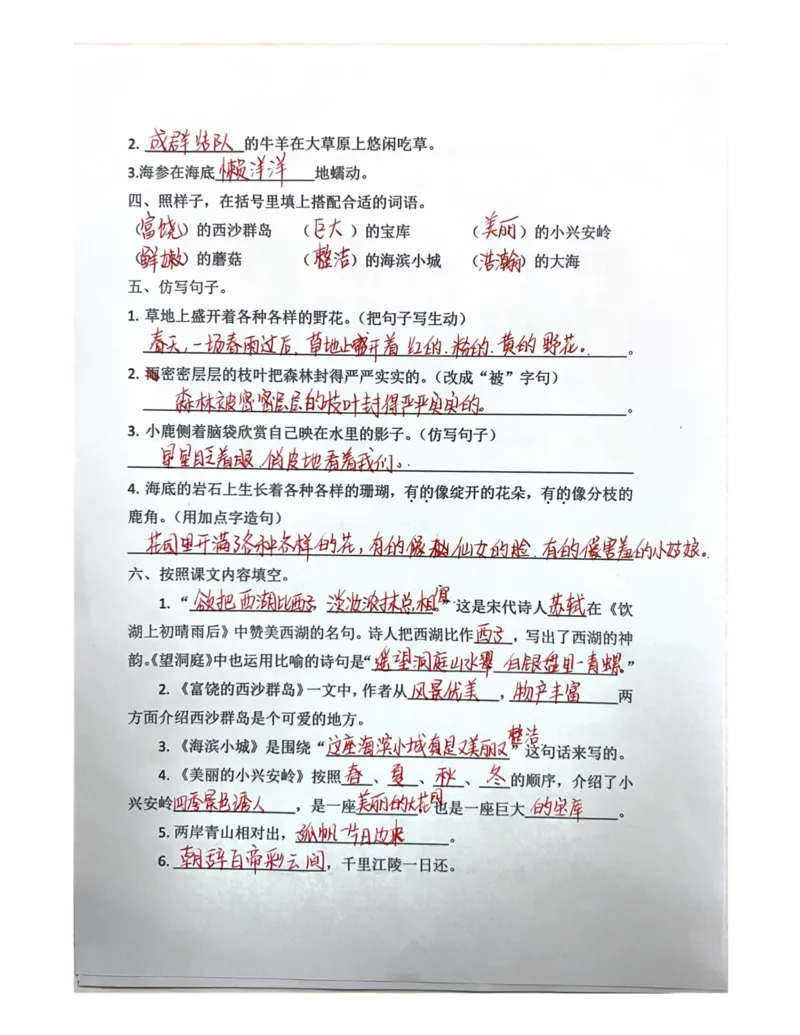 期末总复习-每日默写小纸条三上语文_3年级小红书最新热门资料