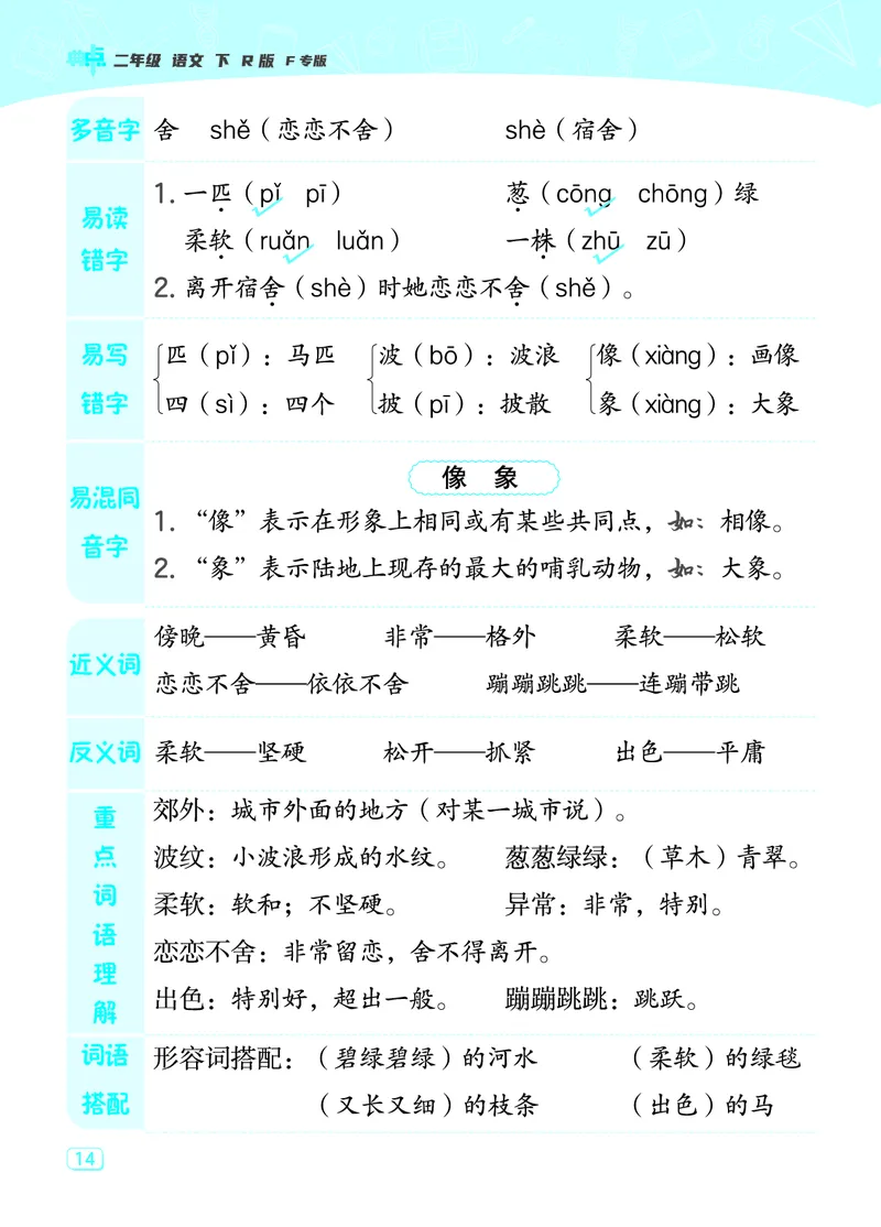 24春典中点二年级语文下（R版）课堂重点笔记_Password_Removed_二年级上下册资料_小学二年级学习资料-25年更新版_2-02、小学二年级语文下册_2-2-1、复习、知识点、归纳汇总