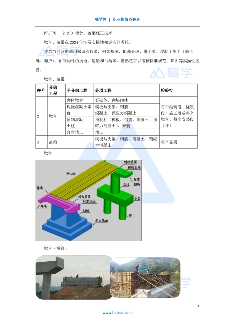 16.2025胡宗强-名师精讲通关-（16）桥梁7桥梁下部结构（墩台、盖梁）_2026年一级建造师_2026年一建市政_2025年一建市政SVIP_02-基础精讲✿高端面授✿深度强化_讲义