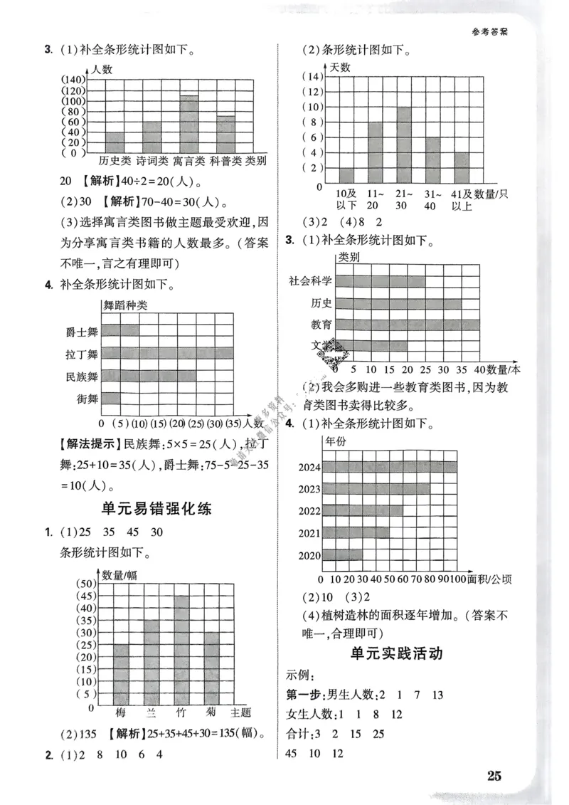 数学RJ4年级上册：参考答案_26版25秋小白鸥情景题数学人教四年级上册