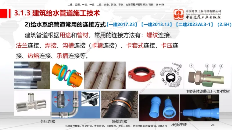 A05节：3.1建筑给水排水与供暖工程施工技术1（11.28）_2026年一级建造师_2026年一建机电_2025年一建机电SVIP_02-基础精讲✿高端面授✿深度强化_05-机电《两轮基础直播》闫娜JGS_讲义