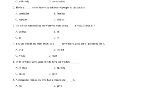 2013年全国普通高等学校体育单招真题英语试卷（原卷）_006体育资料_英语2011-2025年真题+59套模拟卷_2011-2025年全国体育单招真题（英语）