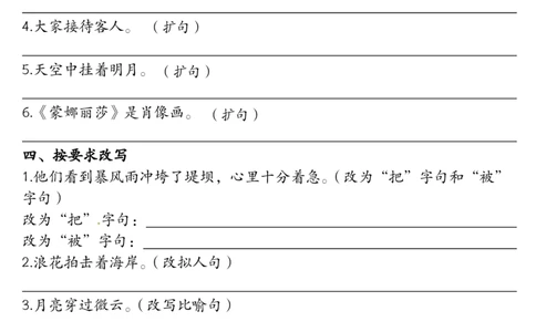 六年级上册语文句子专项练习_6年级小红书最新热门资料(1)
