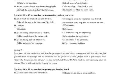 2024年6月第1套英语四级真题可复制可搜索，打印首选_大学英语四级+六级_四级真题_专项_四级仔细阅读_2024年06月CET4_202406四级第一套