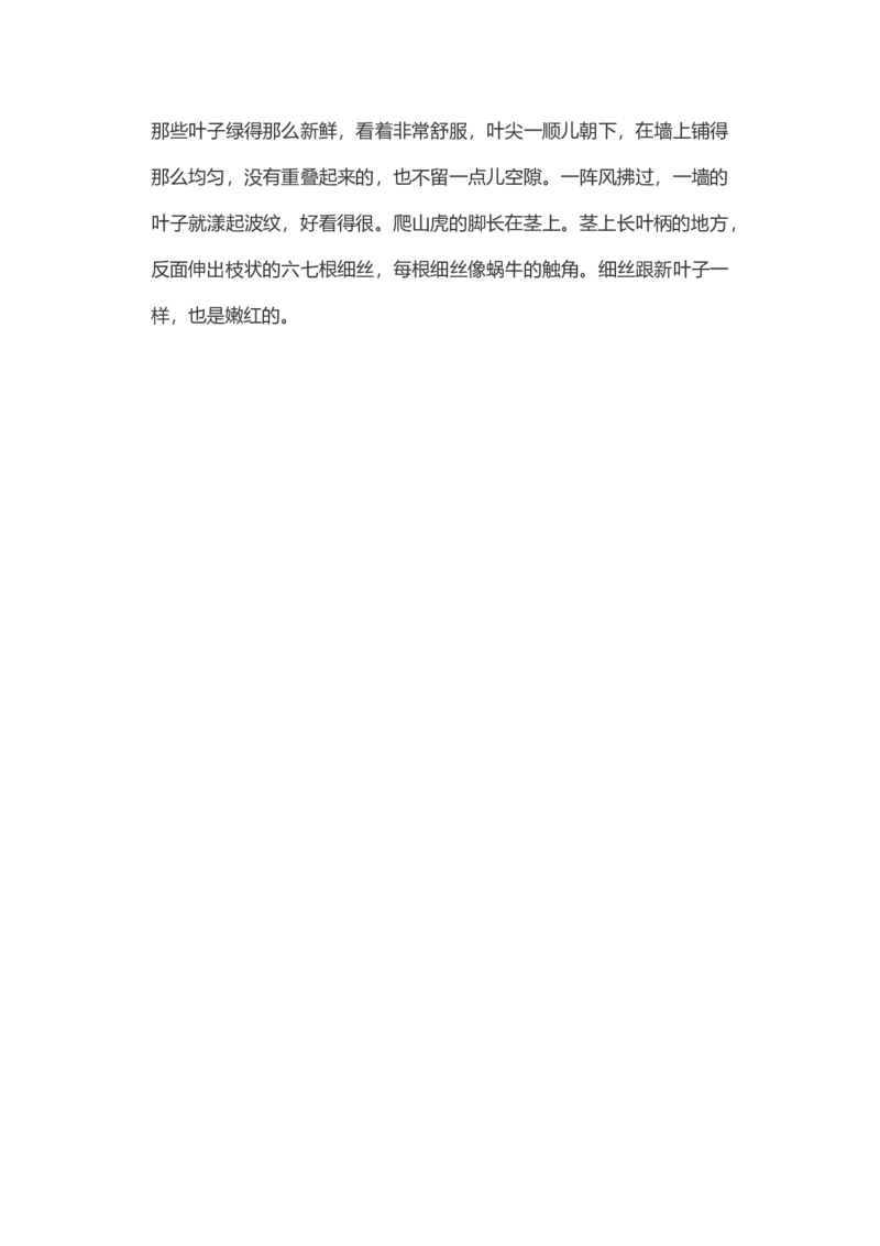 四（上）语文第10课《爬山虎的脚》重点及主题归纳_上册_四（上）语文每一课重点知识点