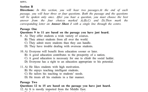 2015年12月六级真题（第1套）_大学英语四级+六级_六级真题_六级真题_1990年-2018年真题资料合集_2015年12月CET6题+解+音频_02、真题Word版