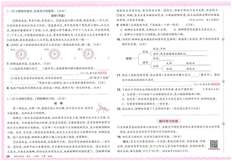 25春三下语文王朝霞培优100分_三年级上下册资料_53黄冈多个品牌系列资料_语文