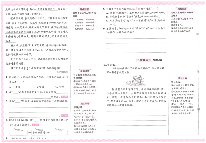 25春三下语文王朝霞培优100分_三年级上下册资料_53黄冈多个品牌系列资料_语文