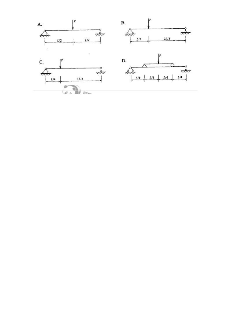 610006-(六)弯曲梁的内力、应力和变形-174176_军队文职(1)_01.军队文职真题-专业课_（全）版本一（历年真题+章节练习+模拟题）_物理(军队文职)_章节练习_纯题目