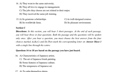 2015年06月四级真题第3套_大学英语四级+六级_四级真题_四级真题_1990年-2018年真题资料合集_2015年06月CET4题+解+音频_02、真题word版