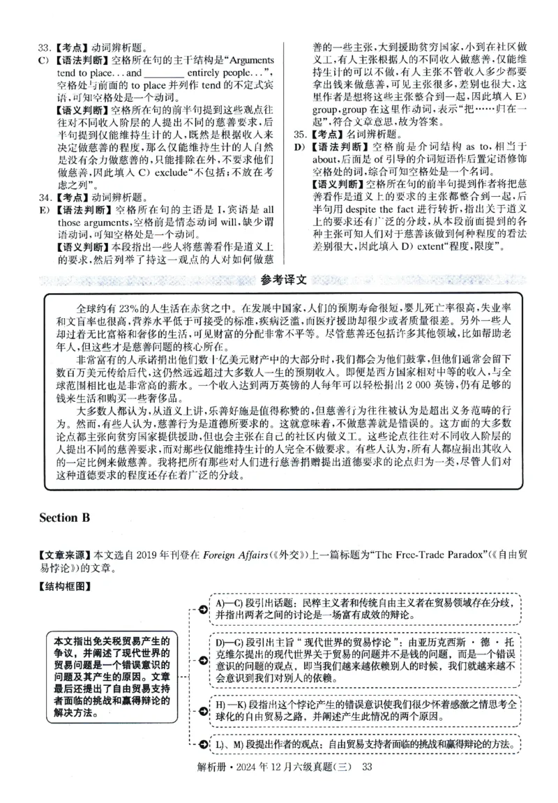 2024.12英语六级解析第3套_大学英语四级+六级_六级真题_六级真题_2024年12月CET6题+解+音频