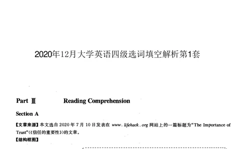 2020年12月四级选词填空解析全3套_大学英语四级+六级_四级真题_专项_四级选词填空_四级选词填空解析