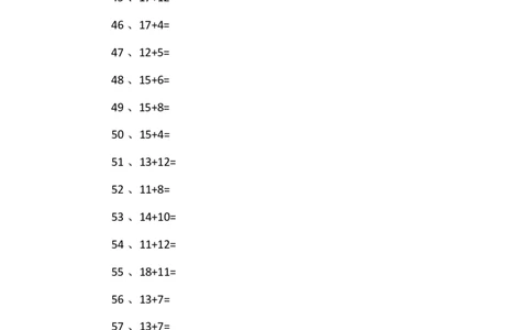 30以内加法第61-80篇_小学数学口算竖式脱式计算应用题一二三四五六年级上下册电_小学数学口算题库电子版（1-6）_小学数学口算一年级_口算题适合1年级(含答案）