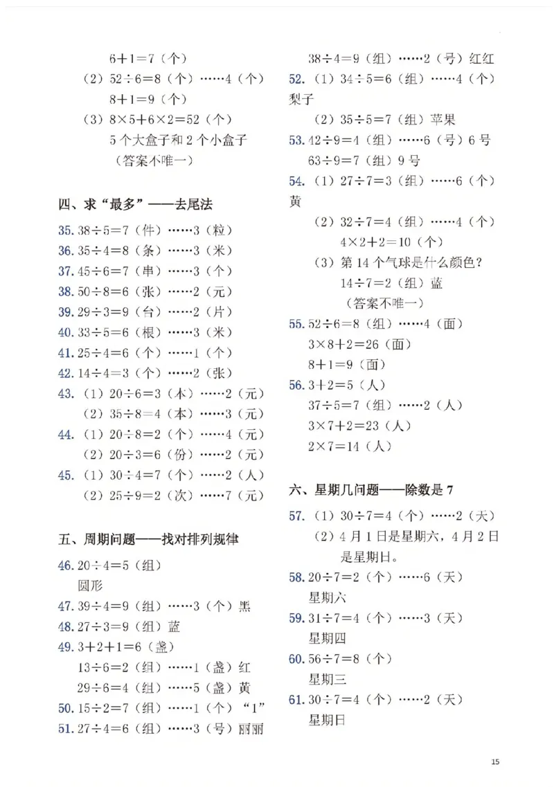 2074二下丨数学有余数的除法九大专项（通用版）(1)_二年级上下册资料_二年级下册小红书同款资料_二下数学_二下数学