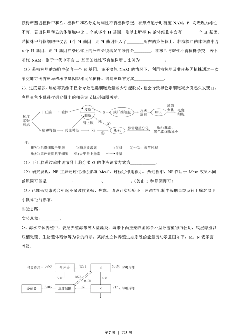 2021年高考生物试卷（山东）（空白卷）_生物历年高考真题_新&middot;PDF版2008-2025&middot;高考生物真题_生物（按省份分类）2008-2025_2008-2025&middot;（山东）生物高考真题