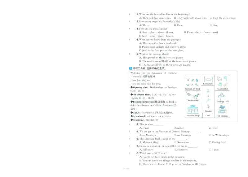 试卷英语RP6上-A4_25秋《阳光同学期末复习》_英语人教3456_25秋阳光同学期末复习15天冲刺100分人教英语6上